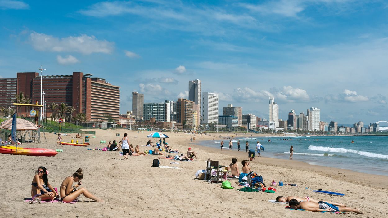 Durban beachfront and city skyline
